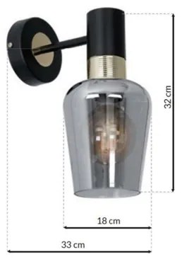 Aplică ROMA BLACK 1xE27/60W/230V