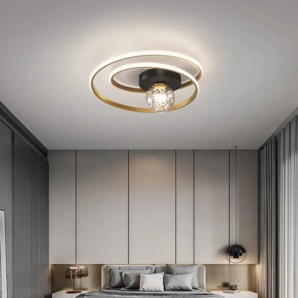Lustra LED Cu Telecomanda, Elit's EsnL7677-450BK+GD, 90w-6w