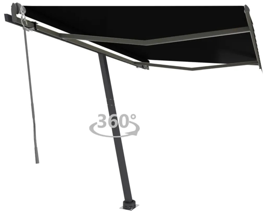 vidaXL Copertină autonomă retractabilă automat, antracit, 300x250 cm