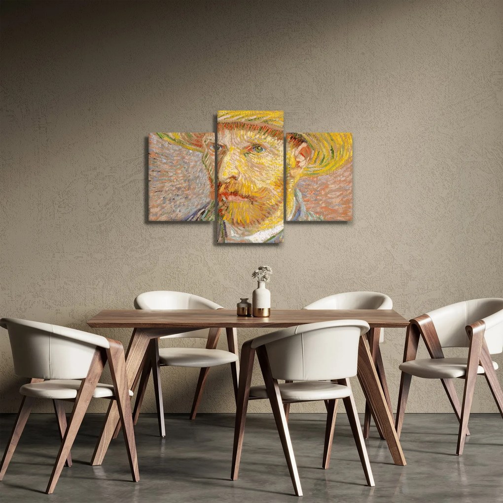 Tablou - Vincent van Gogh, Self-Portrait with a Straw Hat (The Potato Peeler), reproducere (90x60 cm)