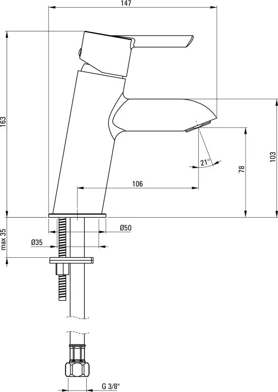 Baterie pentru chiuvetă, presiunea joasă, trei căi - pentru racordarea la sistemul de încălzire Finisaj: Crom BEZ_020H