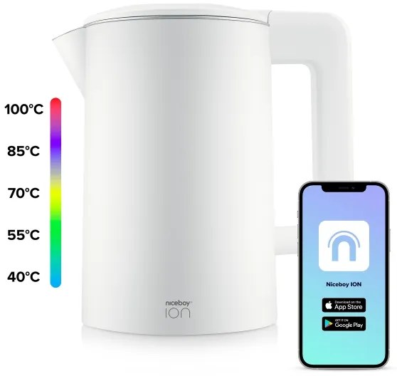 Fierbător inteligent de apă cu termoreglare Niceboy ION SmartKettle 1,7 l 2200W/230V Wi-Fi