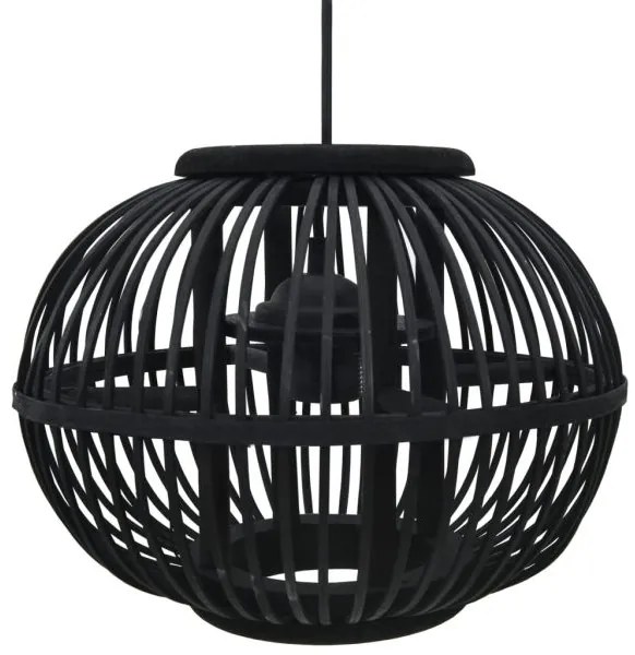 VidaXL Lampă suspendată, negru, 30 x 22 cm, răchită, 40 w, glob, e27