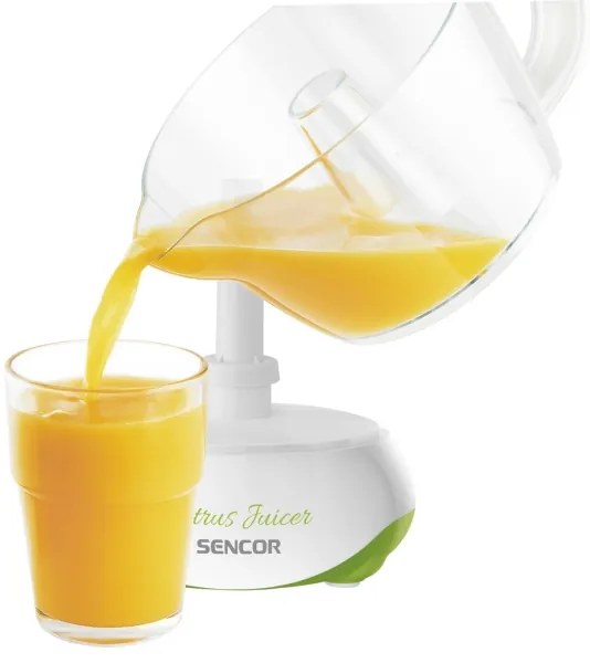 Presă electrică pentru citrice 0,7 l 40W/230V albă/verde Sencor