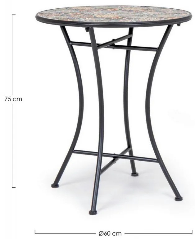 Masa de cafea pentru exterior multicolor din metal si ceramica, ∅ 60 cm, Naxos Bizzotto