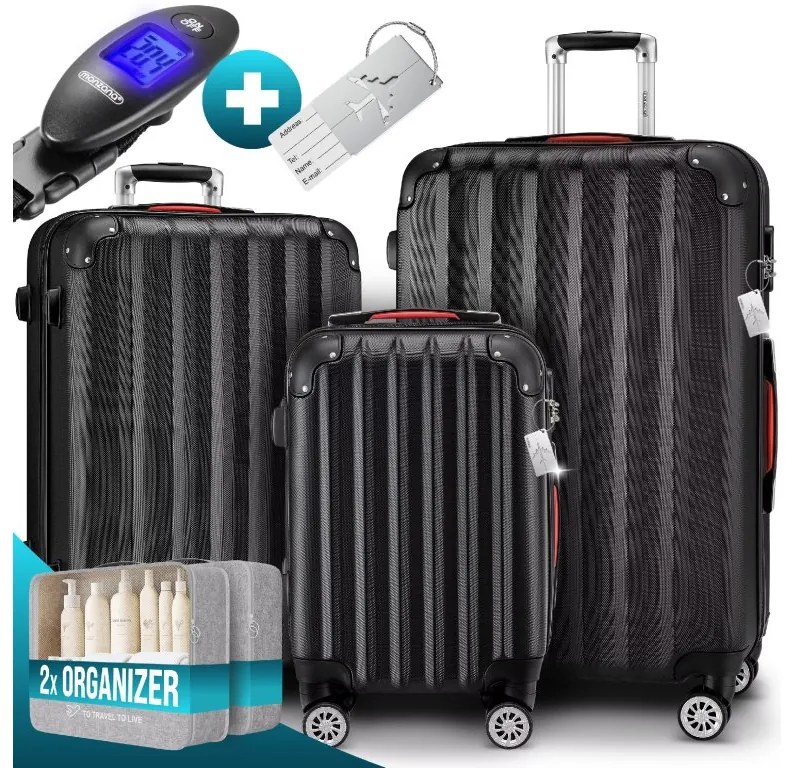 Deuba Set de trolere Baseline cu 3 piese - negru