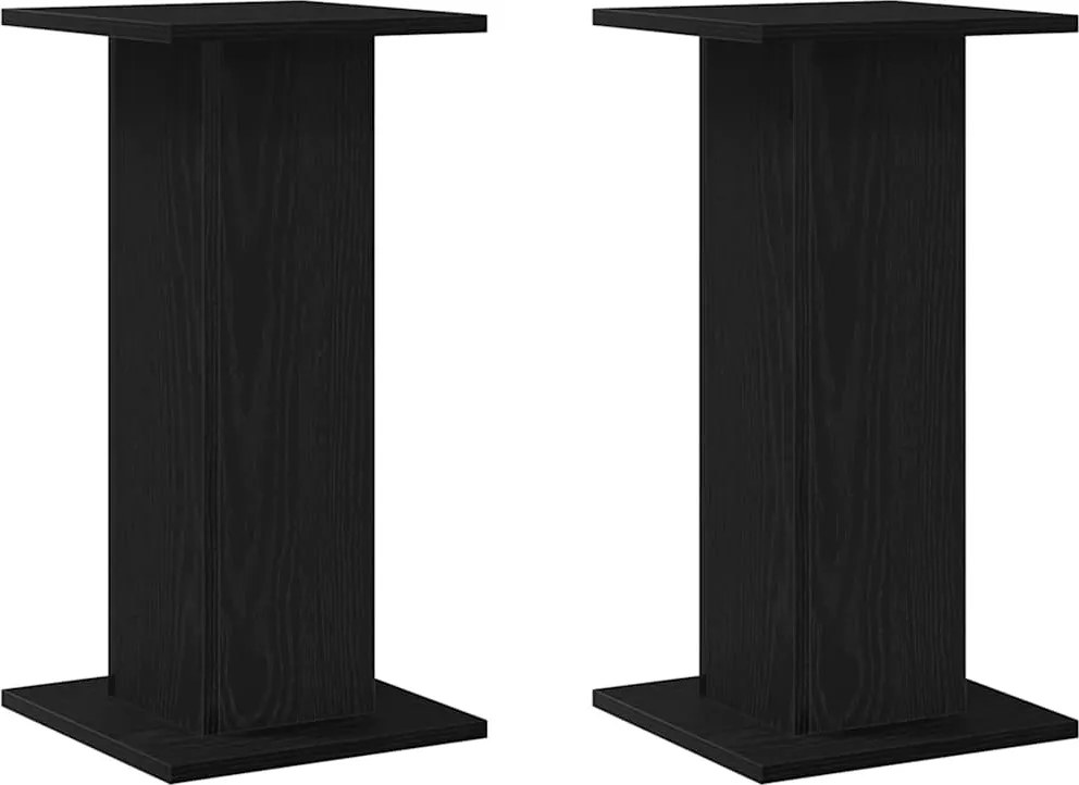 vidaXL Suport pentru plante 2 pcs Stejar Negru 30 x 30 x 60 cm