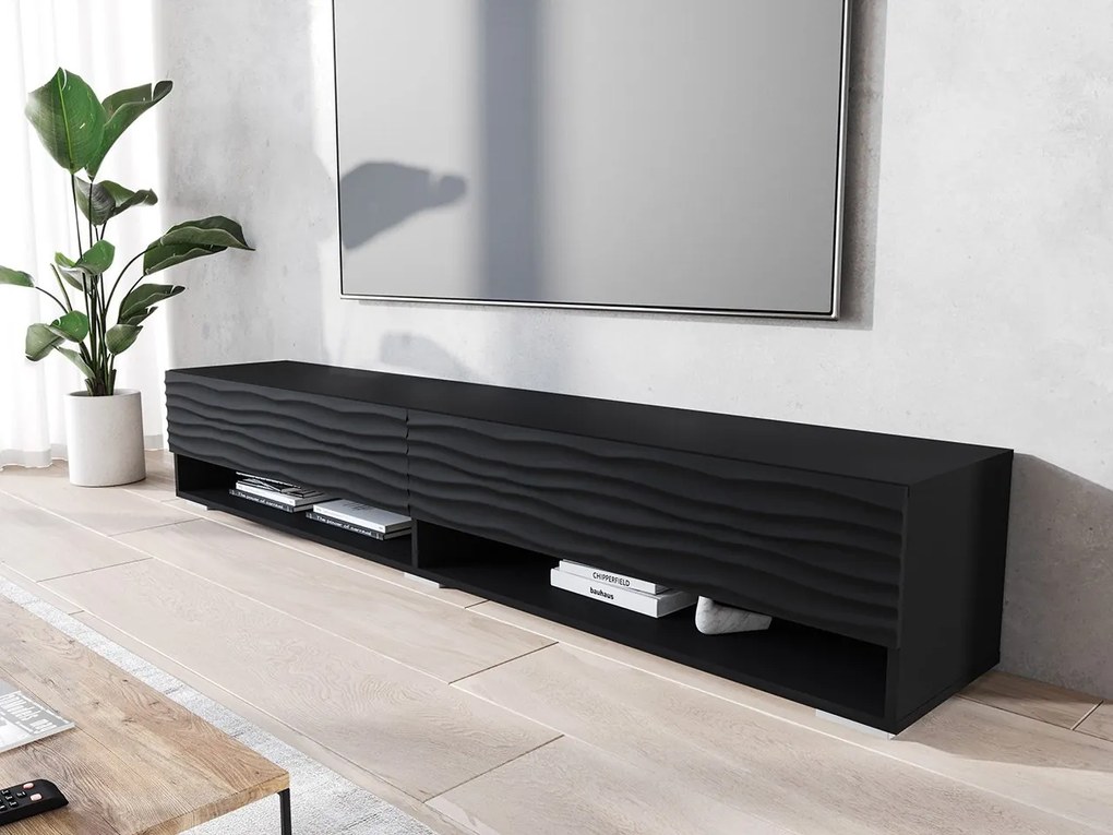 Dulap TV de perete Adenuk 140 MDF (Negru + Negru) . 1106326