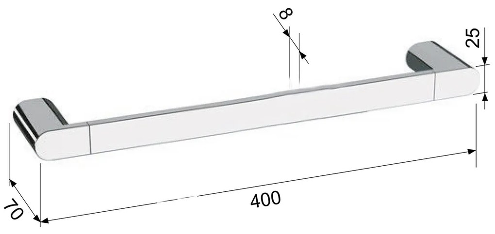 SAPHO RF010/15 Flori suport pentru prosoape 40 x 7cm, negru mat