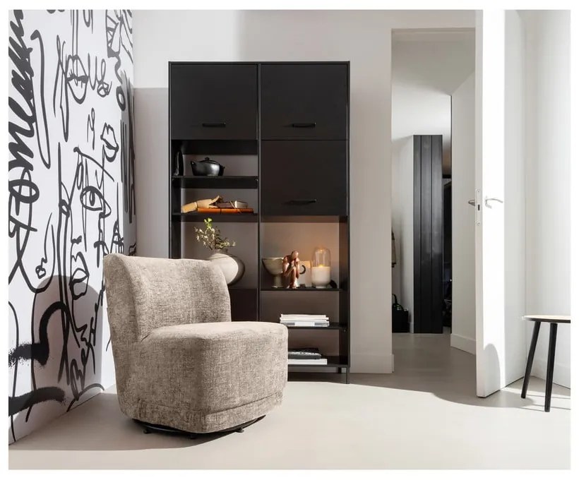 Fotoliu maro deschis cu tapițerie din catifea Atty – WOOOD