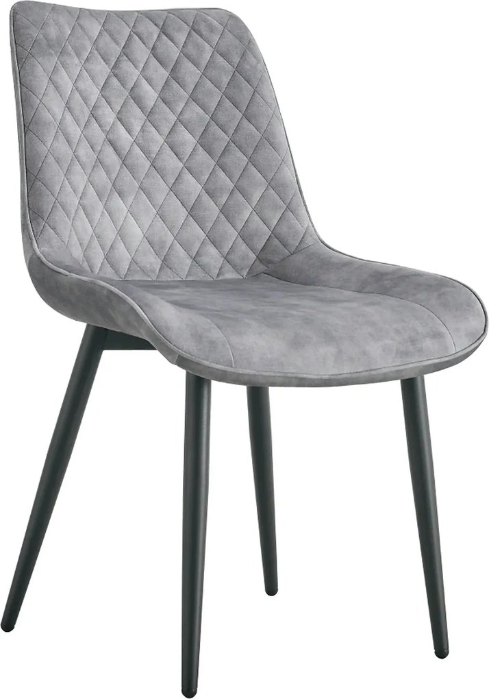 Scaun ZAINA TIP 1, gri deschis/negru, stofa catifelata/metal, 50x64x84