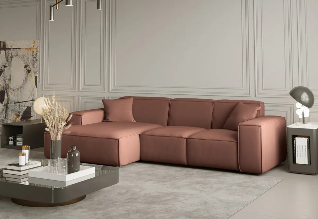 Expedo Coltar extensibil LUNGO, 266x73x165, salmon, stanga