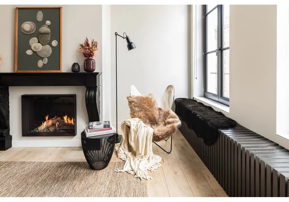 Blană de oaie artificială Tiseco Home Studio Fox, 50 x 80 cm, negru