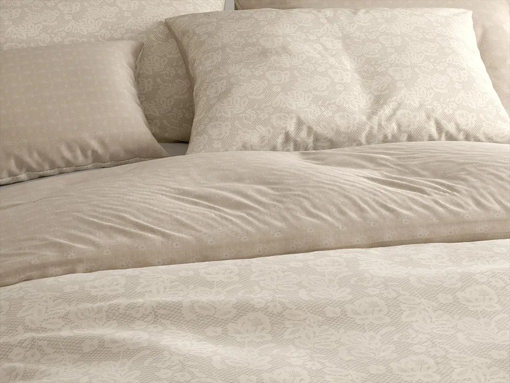 Lenjerie de pat din bumbac Renforce KYTKA bej Dimensiune lenjerie de pat: 70 x 90 cm | 140 x 200 cm
