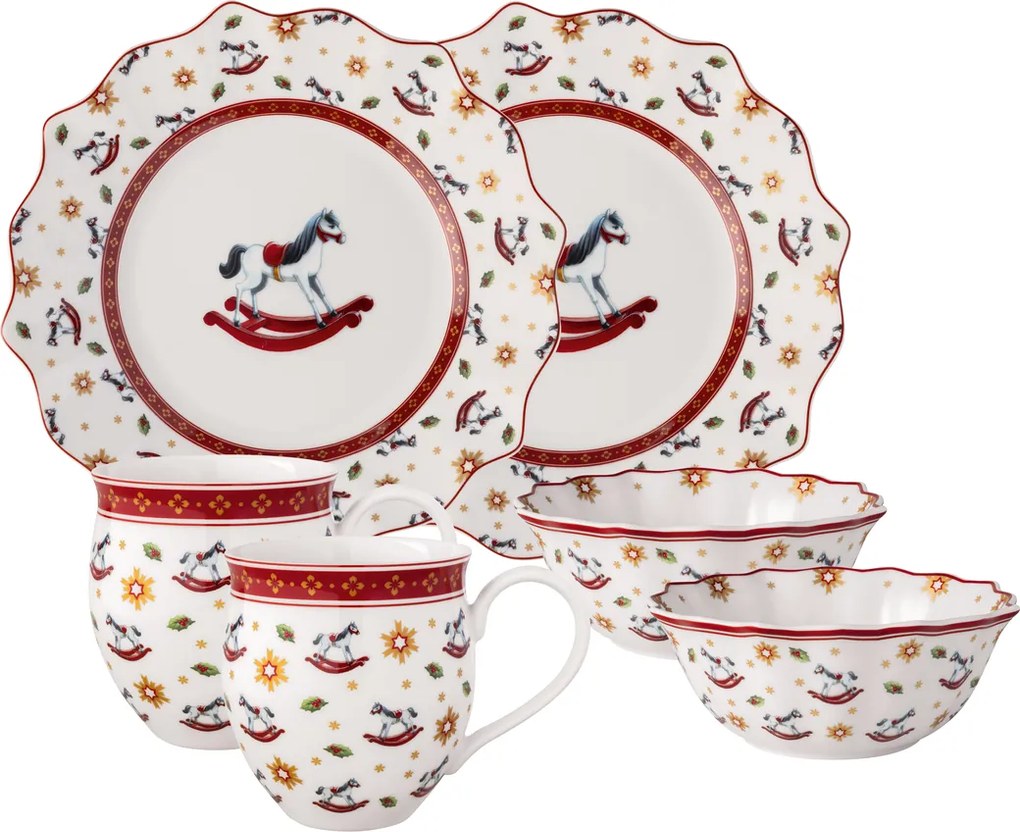 Set de mic dejun pentru 2 persoane, 6 piese, motiv cal balansoar, colecția Toy's Delight - Villeroy & Boch