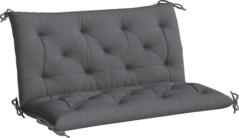 Outsunny Pernă de Grădină Modernă pentru Ședere în Exterior cu 6 Curele, Pernă Căptușită din Bumbac și Poliester, pentru Canapele Balanțe Bănci, 100x98x8 cm, Gri Închis | Aosom Romania