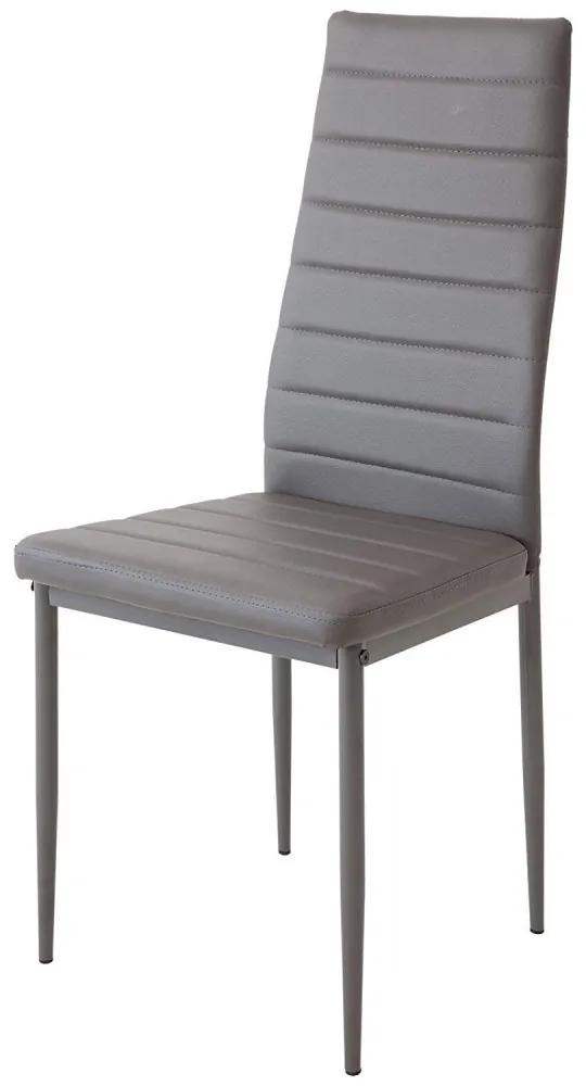 Set de sufragerie Maasix WTG High Gloss White pentru 4 persoane cu scaune Grey Coleta