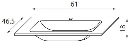 Lavoar încastrat CHICAGO 61 x 46,5 cm, alb lucios