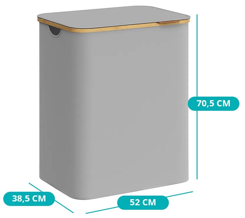 Coș de rufe din plastic, gri