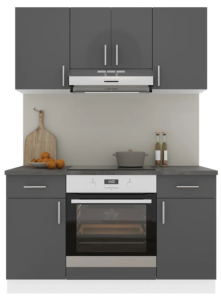 Set Bucatarie Karo V5, Antracit/Alb, Blat Thermo 28 mm, L 140 cm