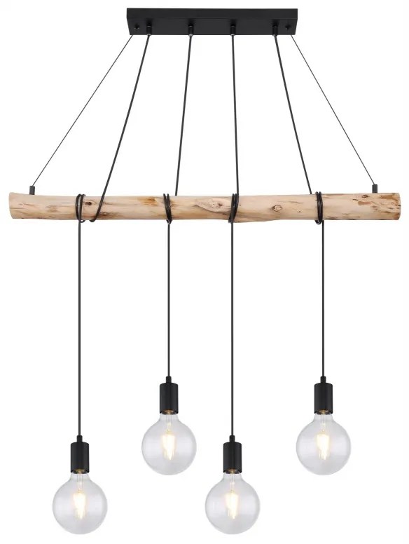 Lustra suspendata lemn cu 4 pendule stil minimalist AUSTON