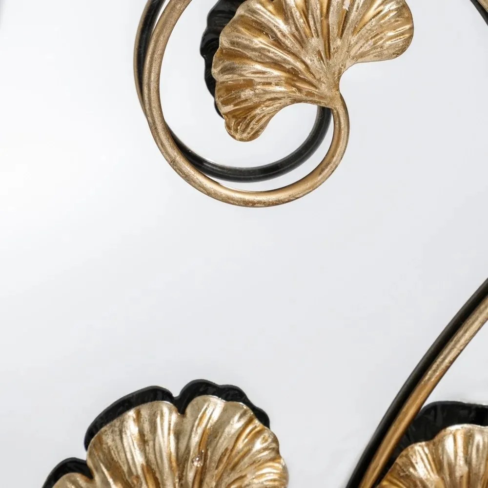 Oglinda decorativa HOJAS NEGRO-ORO, 80cm SX-151385
