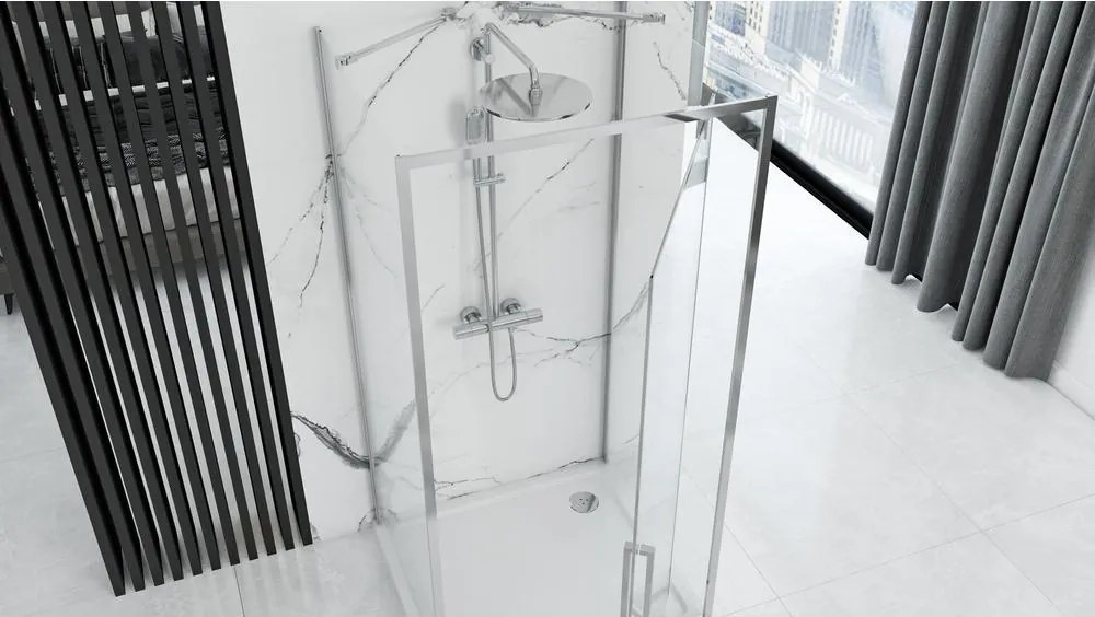 Cabina dus REA Rapid Swing 120x90 cm crom