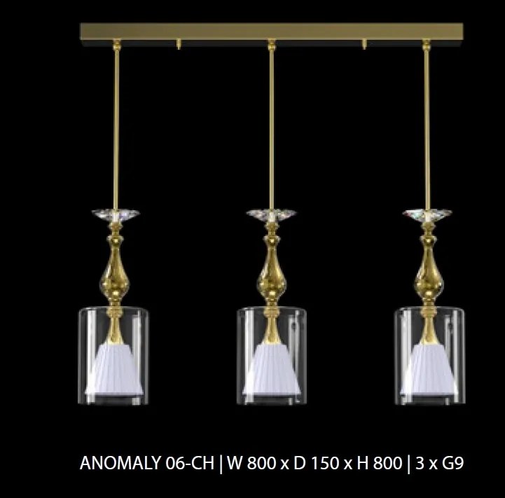 Lustra cu 3 pendule moderna design LUX ANOMALY 06-CH, auriu