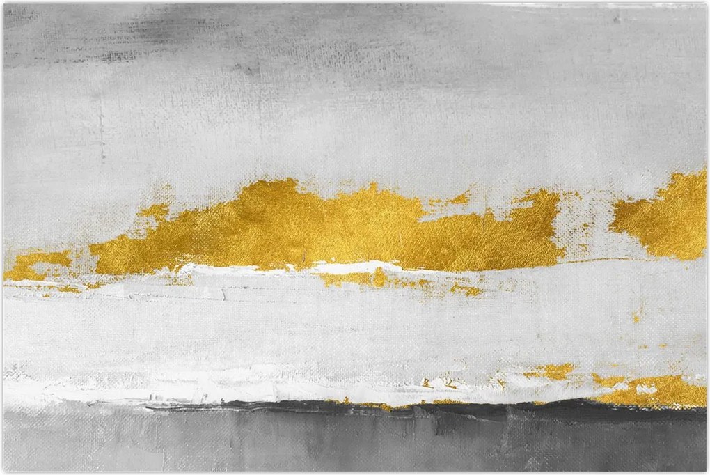 Tablou - Mișcări aurii și gri (90x60 cm)
