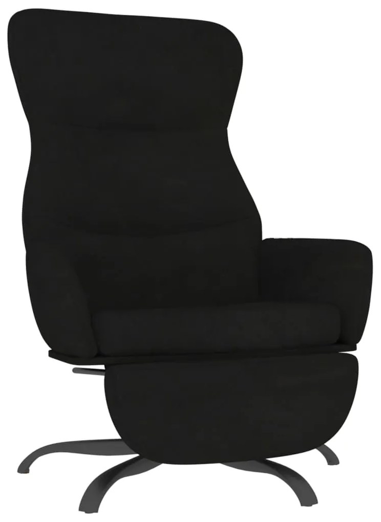 3097482 vidaXL Scaun de relaxare cu suport picioare, negru, microfibră