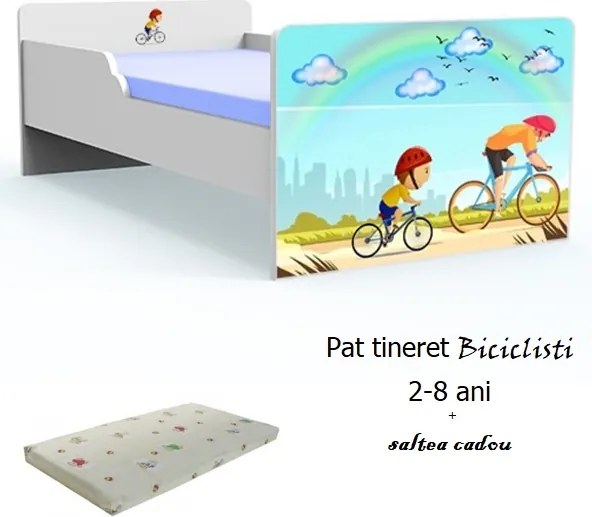 Pat tineret Biciclisti cu saltea