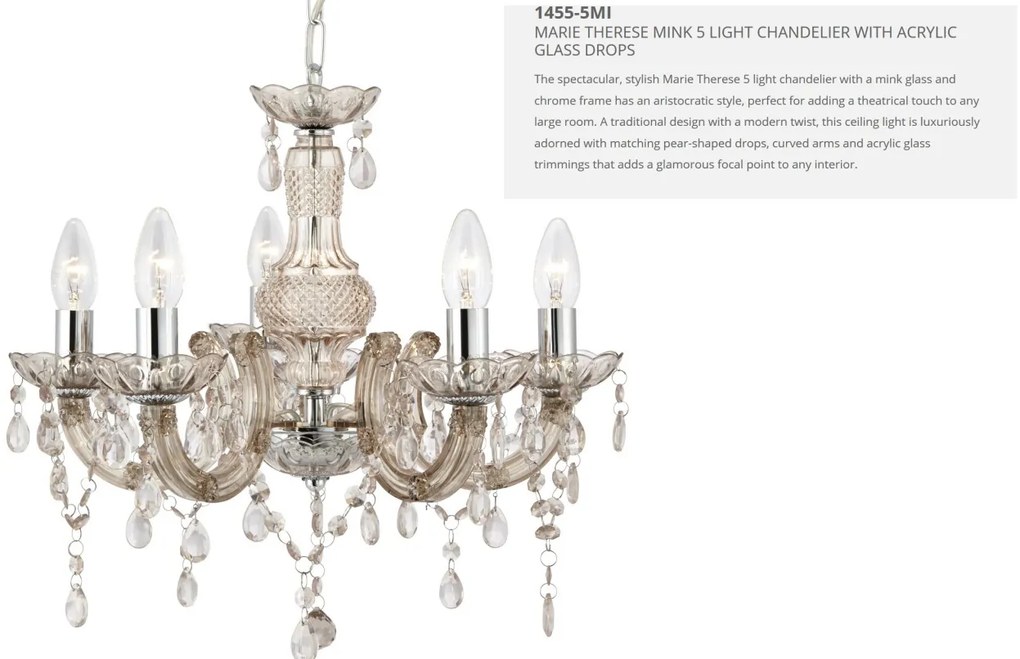 Candelabru stil clasic Marie Therese 5L Mink 1455-5MI SRT