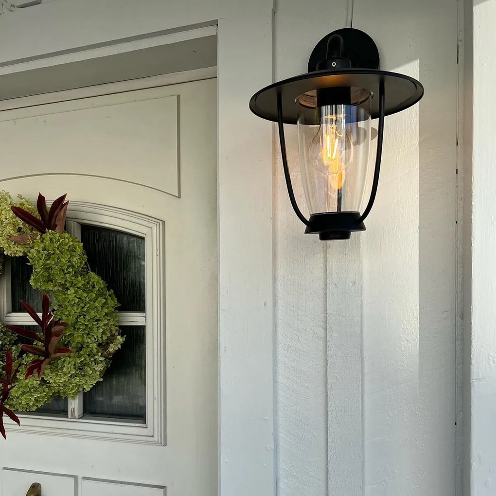 Lampa de perete exterioara moderna neagra - Khana