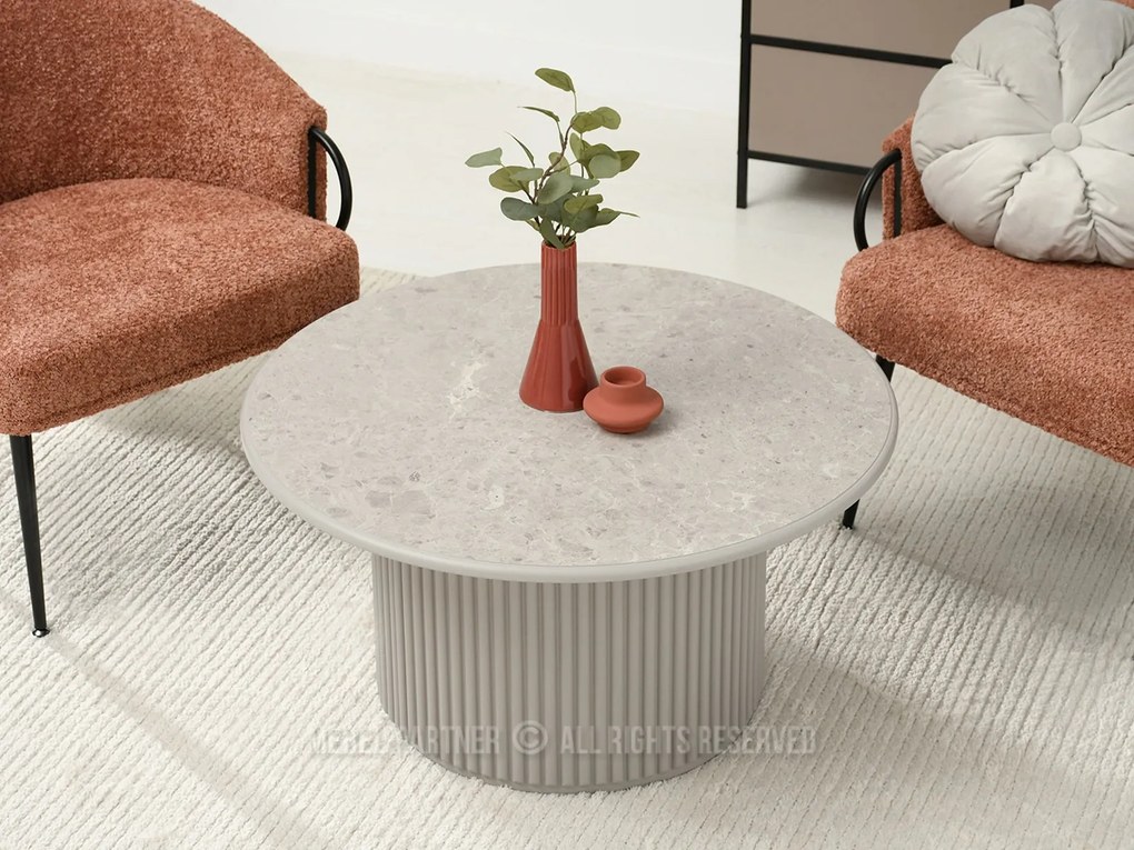 Măsuță de cafea Dolfy (marmură gri + gri). Promo -8%. 1111602