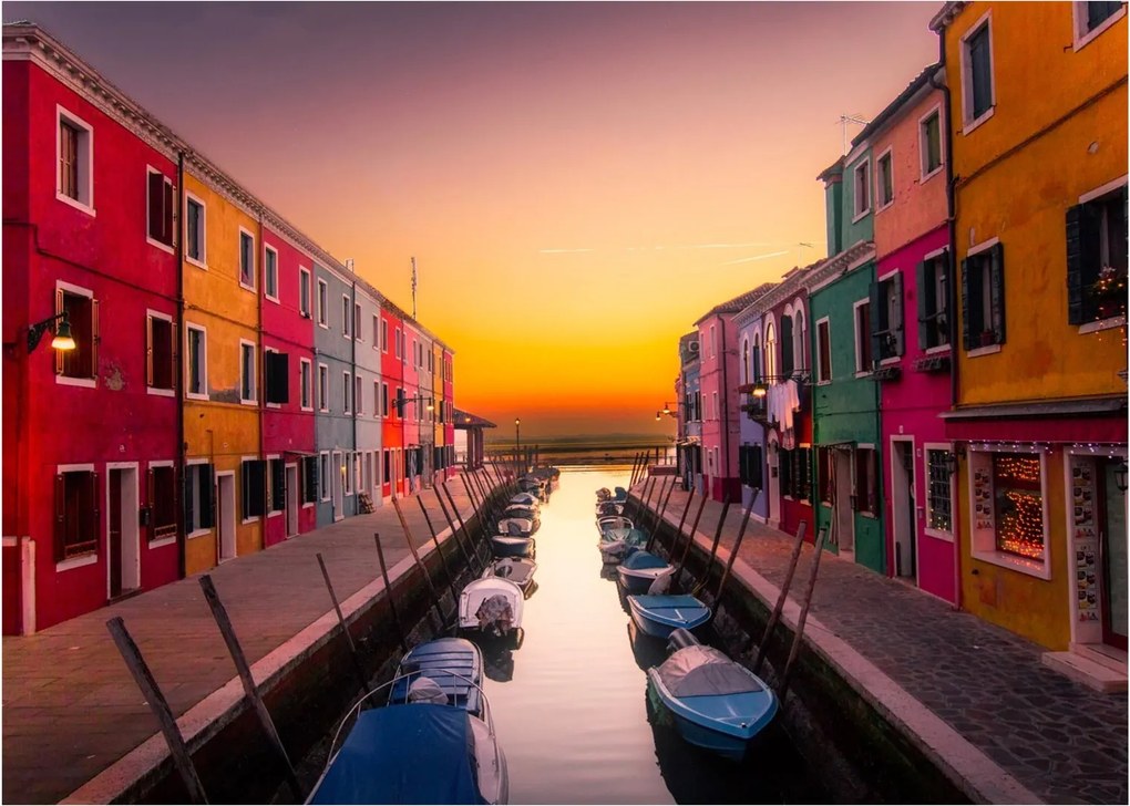 Tablou - Apus de soare, insula Burano, Veneția, Italia (70x50 cm)
