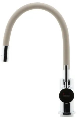 Baterie de chiuvetă cu pipă flexibilă FERRO crom lucios/bej