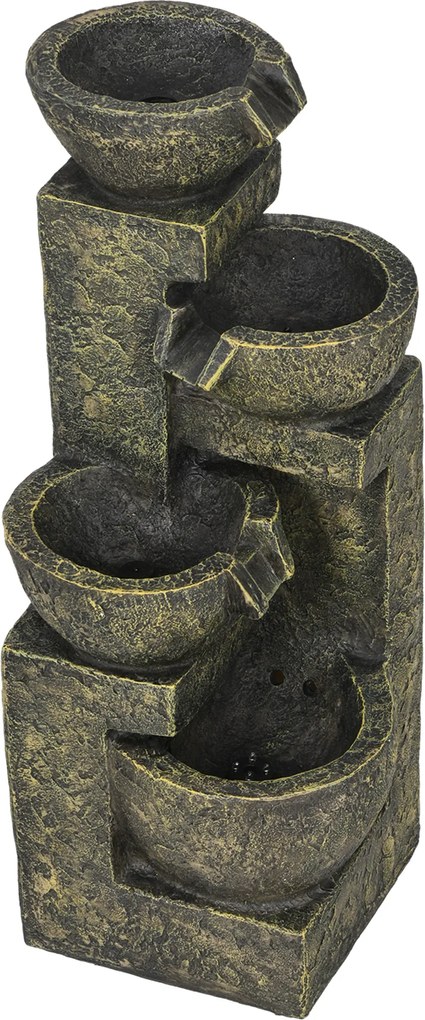 Outsunny Fântână de grădină, fântână de apă, viteză reglabilă, 25 x 24 x 60 cm, Negru | Aosom Romania