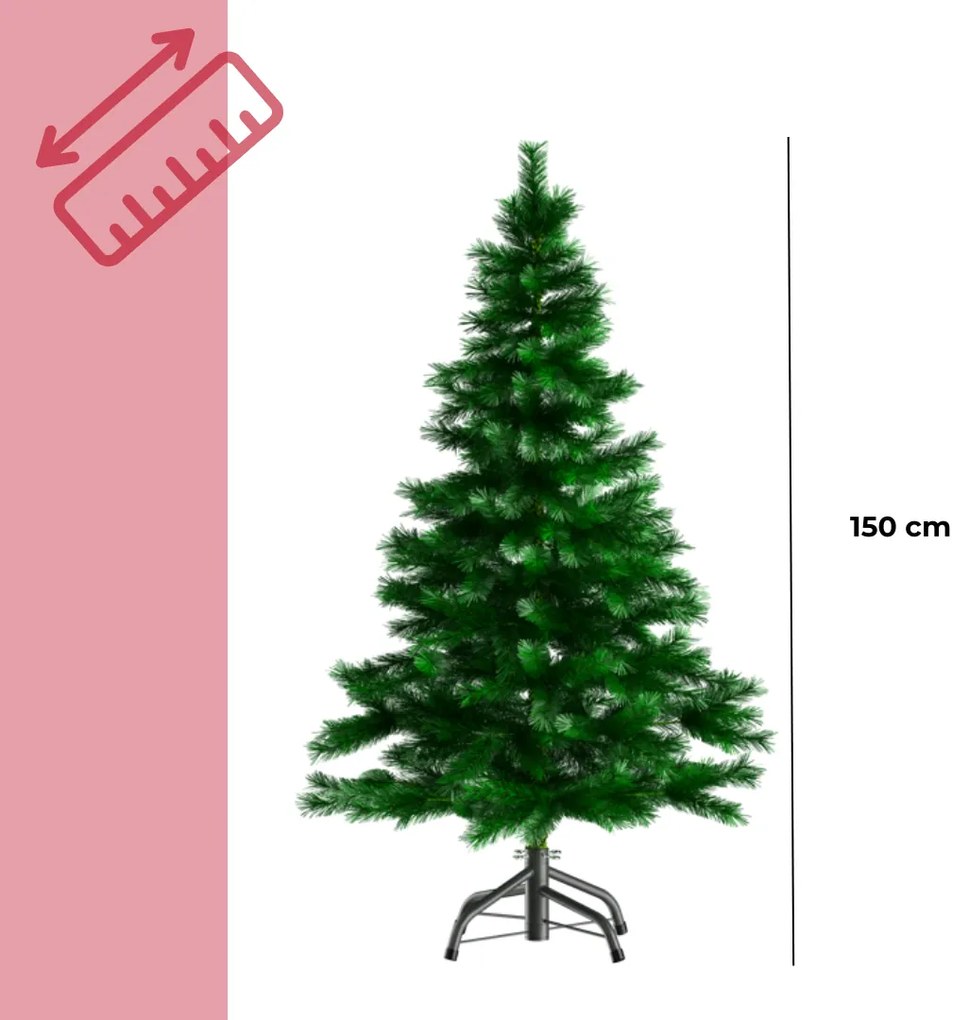 Brad artificial de Crăciun RUDOLPH, 150 cm, verde Casaria