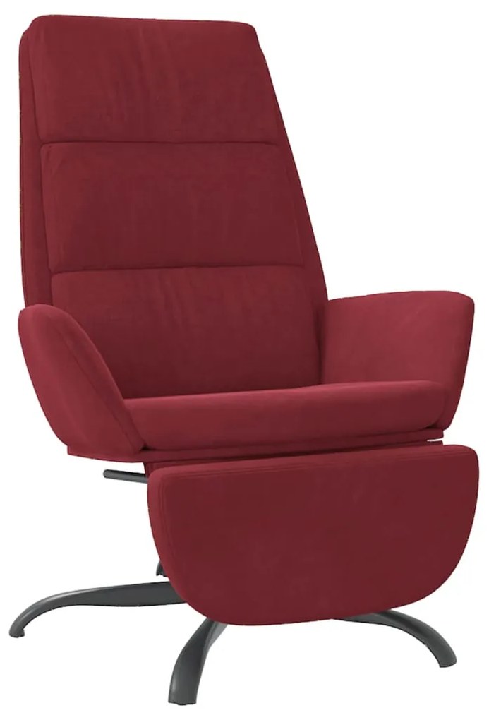 3097913 vidaXL Scaun de relaxare cu taburet, roșu vin, catifea