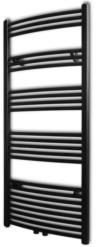 vidaXL Radiator port-prosop incălzire centrală baie, curbat, 600 x 1424 mm, negru