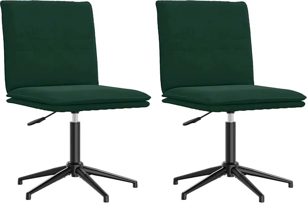 vidaXL Scaune de sufragerie, 2 buc., verde închis, catifea