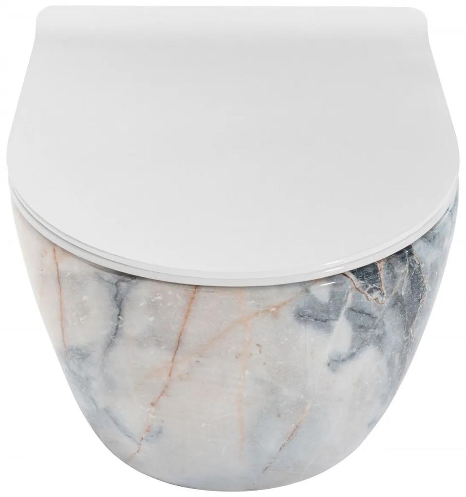 Vas wc suspendat Carlos Rimless capac softclose - Granit Shiny