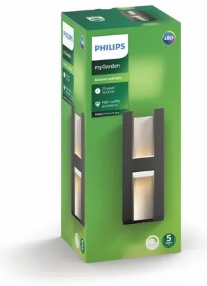 Aplică LED de exterior SHADOW 2xLED/4,5W IP44 Philips 17351/93/P0
