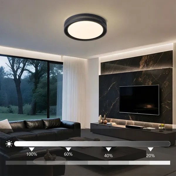 Brilagi - plafonieră LED dimabilă KREON LED/54W/230V 3000-6000K negru Ø 38 cm + telecomandă