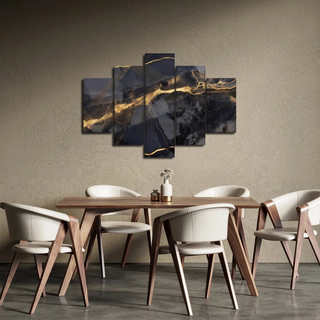 Tablou - Negru - decor auriu (150x105 cm)