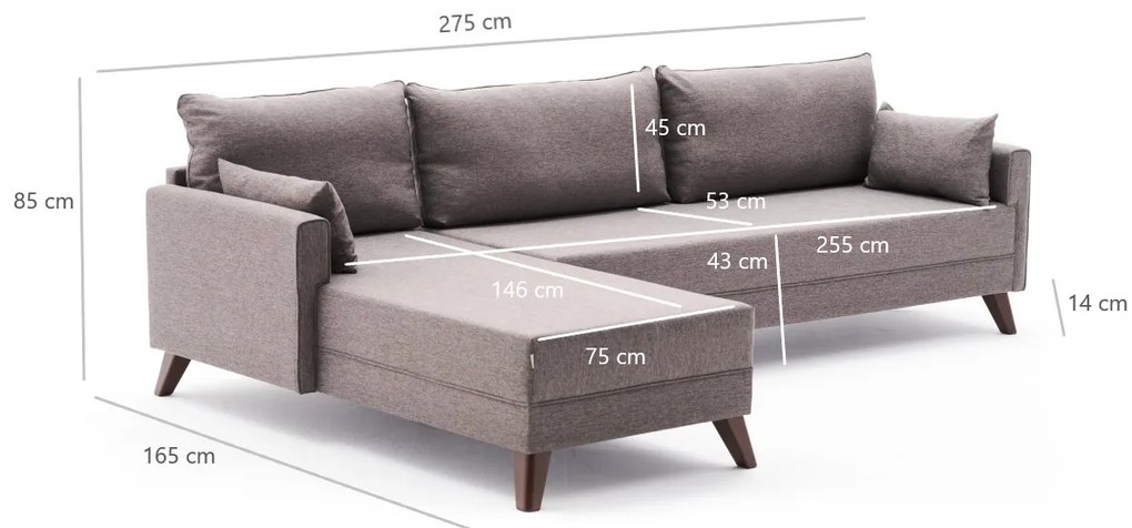Canapea extensibilă Bellina 1 (maro) (S). 1063014