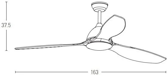 Ventilator de tavan cu telecomanda Romey lemn negru