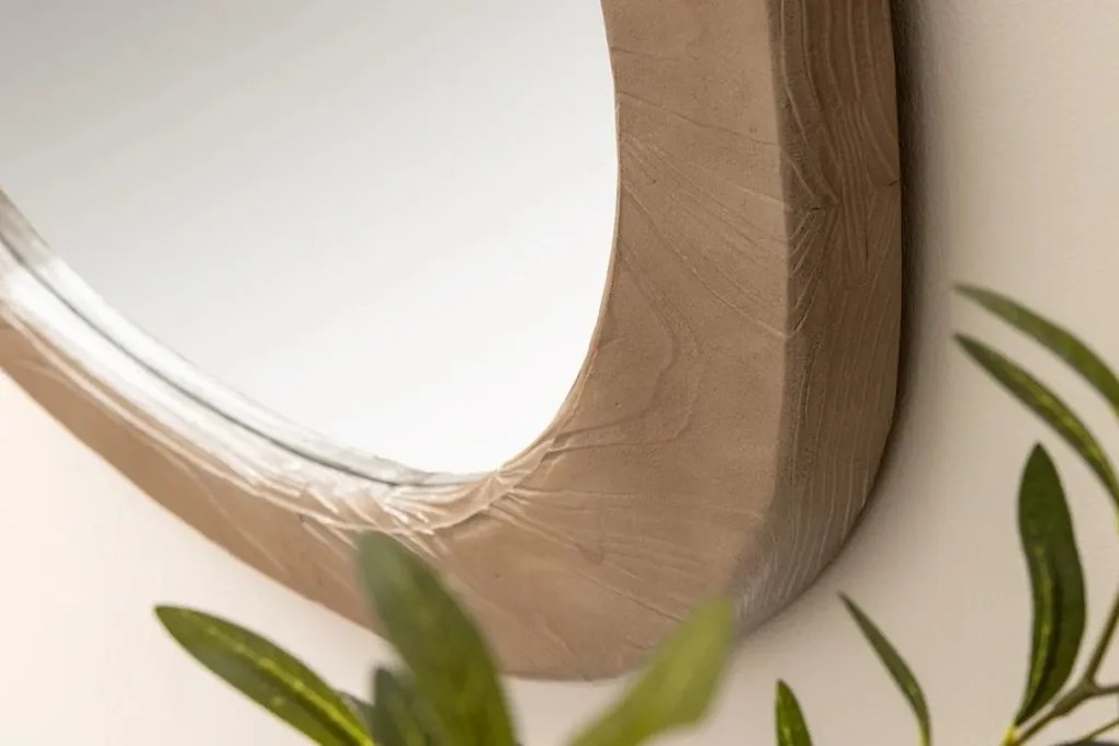 Oglinda de perete ovala ORGANIC 105cm lemn de pin