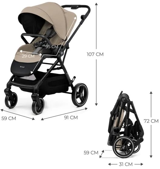 KINDERKRAFT SELECT - YOXI, Cărucior sport, bej nisip