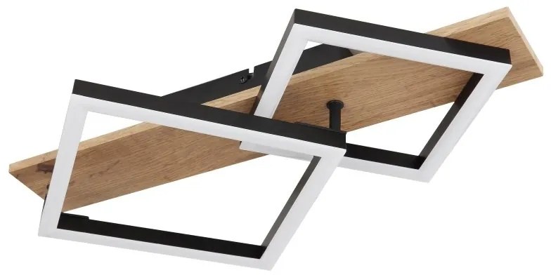 Plafoniera LED design industrial Beatrix negru, maro 47,5x31cm